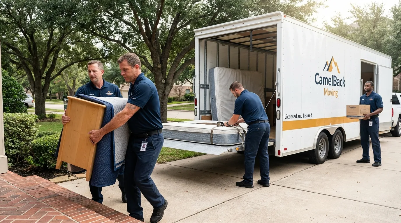 Crew loading residential truck for cross-state move from Box Elder, SD